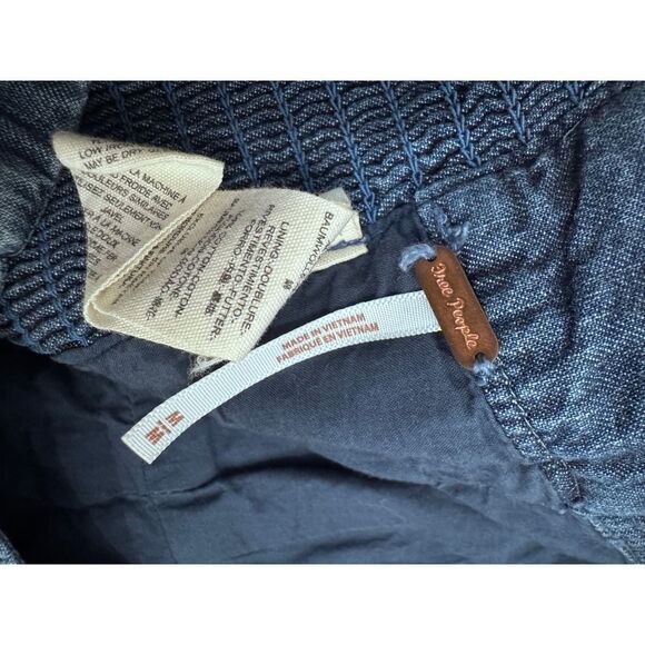 Free People Womens Tightly Bound Denim Halter Top Size‎ Medium Buttons - Picture 6 of 7